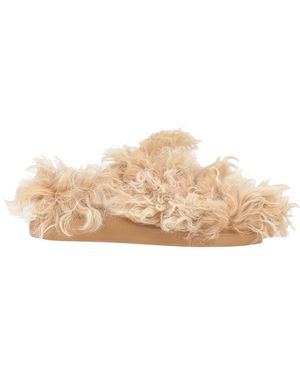McQueen Sandals Shearling - Natural