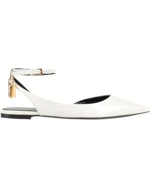 Tom Ford Ballet Flats Goat Skin, Brass, Zamak - White
