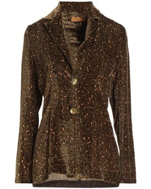 Siyu Military Blazer Viscose, Silk - Brown