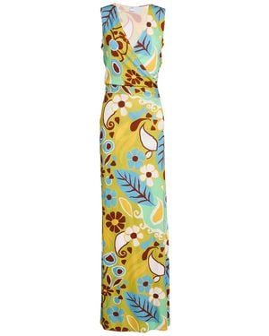 Fedeli Lime Maxi Dress Viscose, Elastane - Metallic