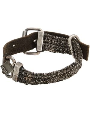 Goti Dark Bracelet Leather, Metal - Black