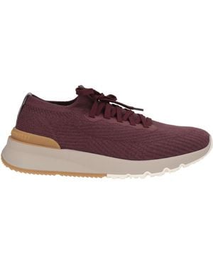 Brunello Cucinelli Burgundy Trainers Textile Fibres - Brown
