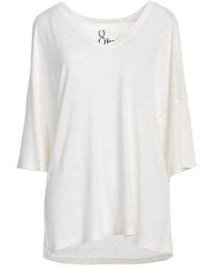 8pm Ivory T-Shirt Viscose, Linen - White
