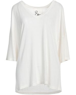 8pm Ivory T-Shirt Viscose, Linen - White