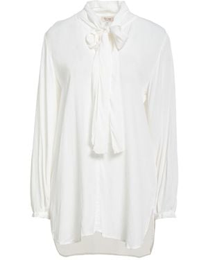 HER SHIRT HER DRESS Ivory Top Viscose, Silk - White