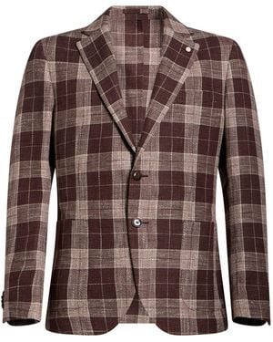 Luigi Bianchi Chocolate Blazer Cotton, Linen, Silk - Brown