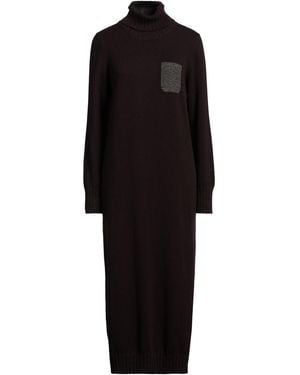 Peserico Midi Dress Virgin Wool, Silk, Cashmere, Alpaca Wool, Polyamide - Black
