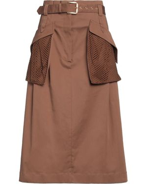 Alberta Ferretti Midi Skirt Cotton, Elastane, Polyurethane, Polyamide - Brown
