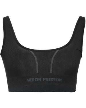 Heron Preston Logo-Intarsia Crop Top - Black