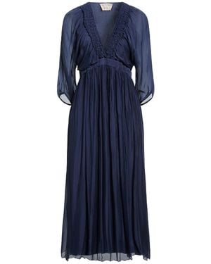 Kaos Midnight Midi Dress Viscose, Silk - Blue
