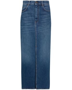 Weekend by Maxmara Denim Skirt Cotton, Elastane - Blue