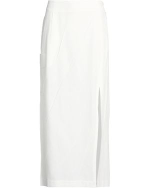 Issey Miyake Maxi Skirt Polyester, Cotton, Triacetate, Linen - White