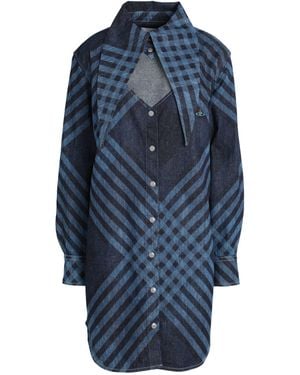 Vivienne Westwood Checked Denim Shirtdress - Blue