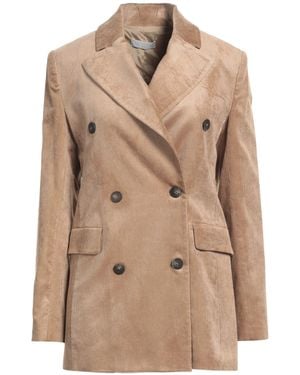 Antonelli Camel Blazer Cotton, Viscose, Elastane - Natural