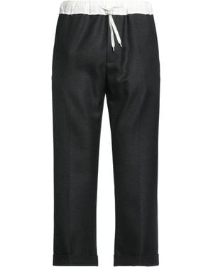 People Charcoal Pants Polyester, Wool - Black