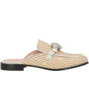 Pollini Mules & Clogs Natural Raffia, Leather - White