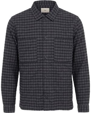 Folk Charcoal Shirt Cotton, Polyester, Wool - Blue