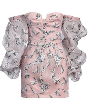 Sandra Mansour Mini Dress Polyester, Silk, Polyamide - Pink