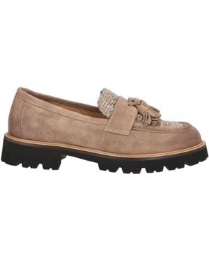 Garlani Taupe Loafers Leather, Textile Fibers - Brown