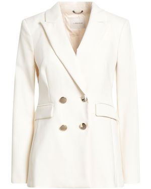 Anna Molinari Ivory Blazer Cotton, Polyamide, Elastane - White
