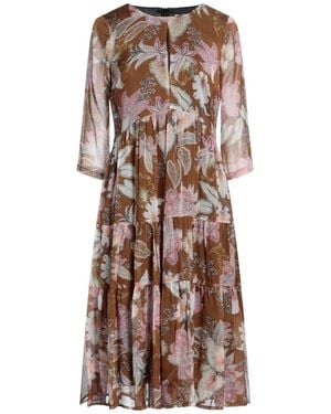 Black Coral Midi Dress - Brown