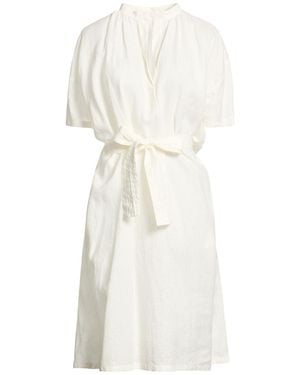 Fedeli Ivory Midi Dress Linen - White