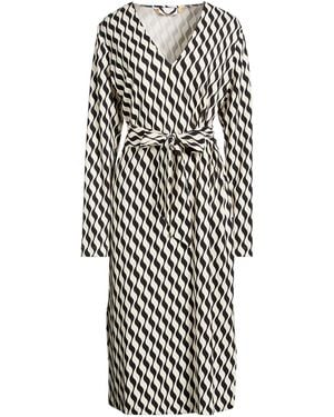Robert Friedman Cream Midi Dress Viscose, Elastane - White