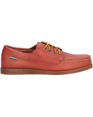 Sebago Campsides Brick Loafers Leather - Red