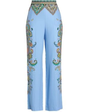 Etro Trousers Silk - Blue