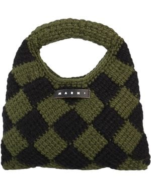 Marni Military Handbag Acrylic, Cow Leather - Black
