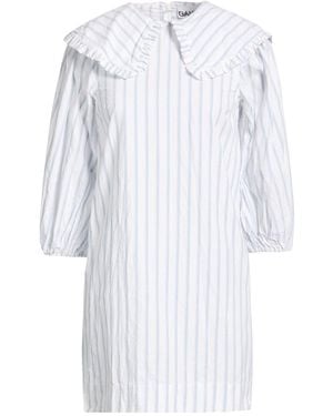 Ganni Light Mini Dress Cotton - White