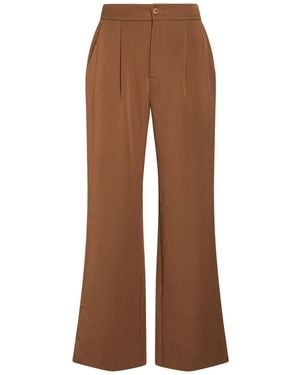 White Wise Pants Polyester, Viscose, Elastane - Brown