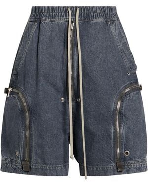 Rick Owens Denim Shorts Cotton - Blue
