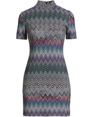 Missoni Lilac Mini Dress Wool - Blue