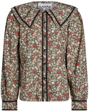 Ganni Shirt Organic Cotton - Brown