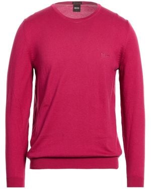 BOSS Fuchsia Sweater Cotton - Pink