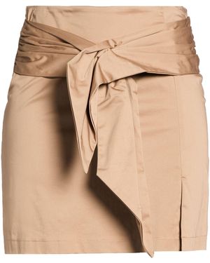 Gaelle Paris Camel Mini Skirt Cotton, Elastane - Natural