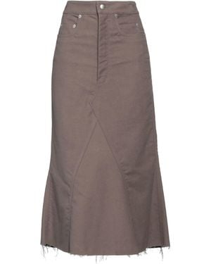 Rick Owens Midi Skirt Cotton - Brown