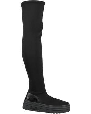 Love Moschino Boot Textile Fibres, Leather - Black