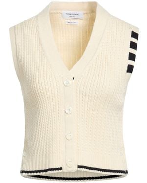 Thom Browne Ivory Cardigan Virgin Wool - White