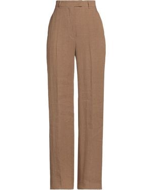 Max Mara Khaki Trousers Linen - Brown