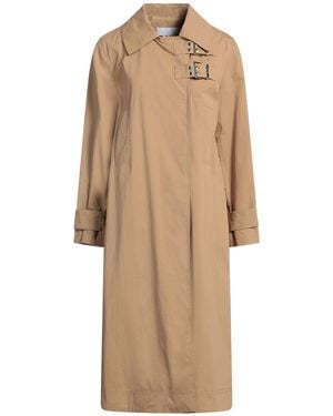 Ganni Overcoat & Trench Coat - Natural