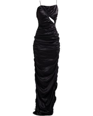 Del Core Maxi Dress Silk, Acetate - Black