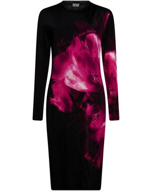 Versace Jeans Couture Midi Dress Viscose, Elastane - Red