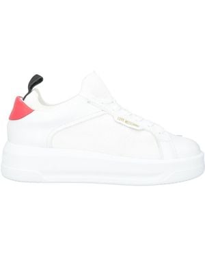 Love Moschino Trainers Calfskin, Textile Fibres - White