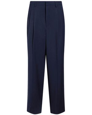 Ami Paris Pants Viscose, Virgin Wool - Blue