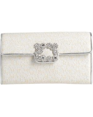 Roger Vivier Cream Handbag Leather, Textile Fibers - White