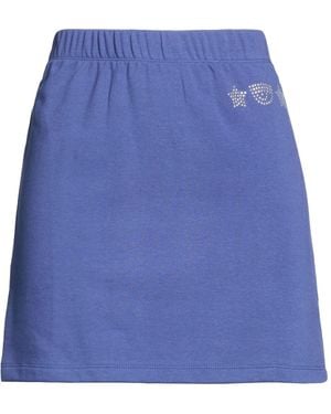 Chiara Ferragni Mini Skirt Cotton, Polyester - Blue