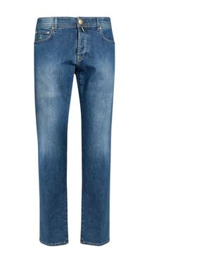 Luigi Borrelli Napoli Jeans Cotton, Elastane - Blue