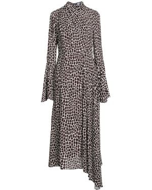 MSGM Maxi Dress Viscose, Polyester - Brown